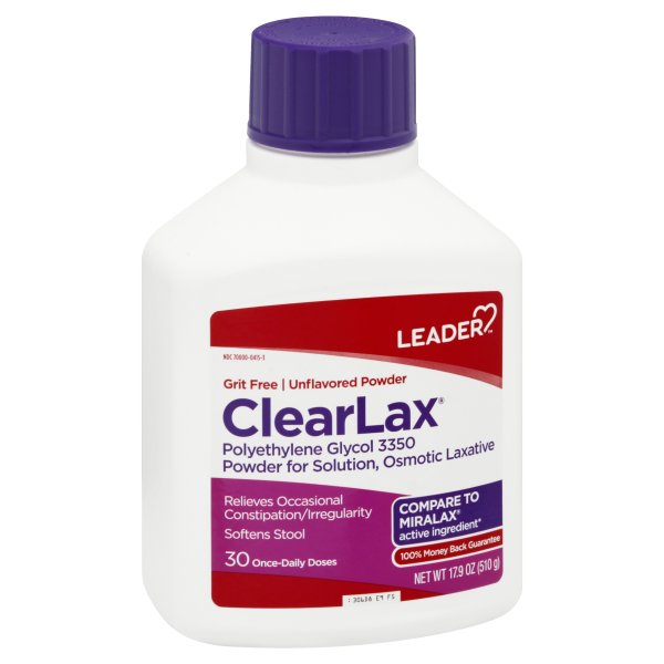 Image for Leader Clearlax, Unflavored Powder,17.9oz from EAGLE LAKE DRUG STORE