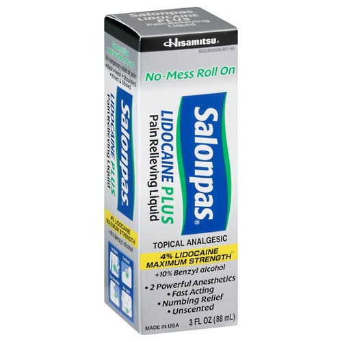 Image for Salonpas Pain Relieving Liquid, Lidocaine Plus,3oz from EAGLE LAKE DRUG STORE